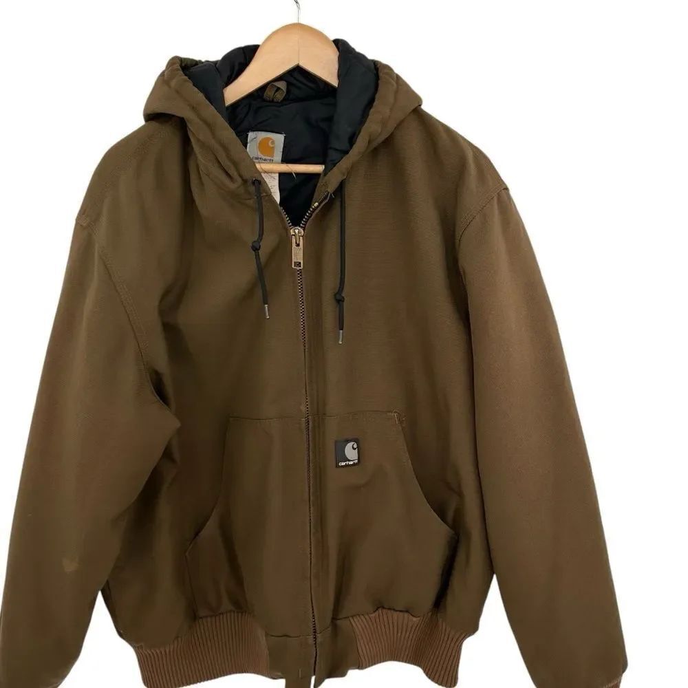 Carhartt tan duck jacket with quilted lining size large
